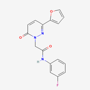 molecular formula C16H12FN3O3 B11278307 N-(3-fluorophenyl)-2-(3-(furan-2-yl)-6-oxopyridazin-1(6H)-yl)acetamide 