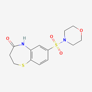 molecular formula C13H16N2O4S2 B11278312 7-(morpholin-4-ylsulfonyl)-2,3-dihydro-1,5-benzothiazepin-4(5H)-one 