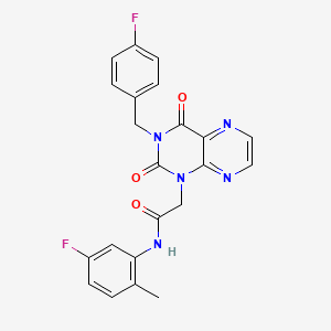 N-(5-fluoro-2-methylphenyl)-2-(3-(4-fluorobenzyl)-2,4-dioxo-3,4-dihydropteridin-1(2H)-yl)acetamide