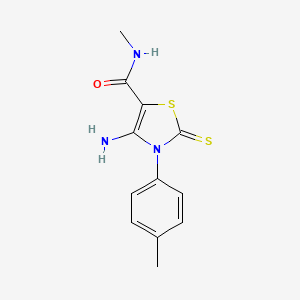 4-amino-N-methyl-3-(4-methylphenyl)-2-thioxo-2,3-dihydro-1,3-thiazole-5-carboxamide