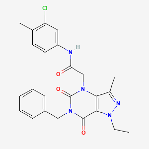 2-(6-benzyl-1-ethyl-3-methyl-5,7-dioxo-1,5,6,7-tetrahydro-4H-pyrazolo[4,3-d]pyrimidin-4-yl)-N-(3-chloro-4-methylphenyl)acetamide