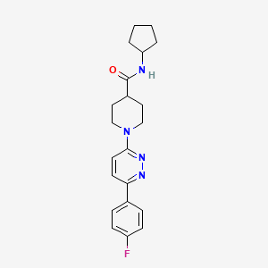 molecular formula C21H25FN4O B11278348 N-cyclopentyl-1-[6-(4-fluorophenyl)pyridazin-3-yl]piperidine-4-carboxamide 