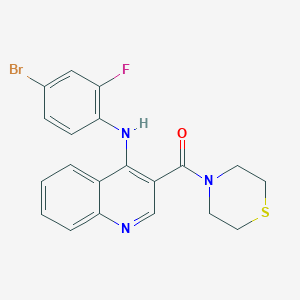 N-(4-Bromo-2-fluorophenyl)-3-(thiomorpholine-4-carbonyl)quinolin-4-amine