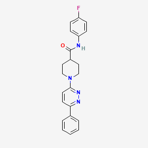 molecular formula C22H21FN4O B11278364 N-(4-fluorophenyl)-1-(6-phenylpyridazin-3-yl)piperidine-4-carboxamide 