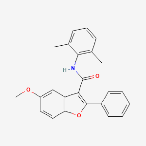 molecular formula C24H21NO3 B11278400 N-(2,6-dimethylphenyl)-5-methoxy-2-phenyl-1-benzofuran-3-carboxamide 