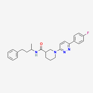 molecular formula C26H29FN4O B11278426 1-[6-(4-fluorophenyl)pyridazin-3-yl]-N-(4-phenylbutan-2-yl)piperidine-3-carboxamide 