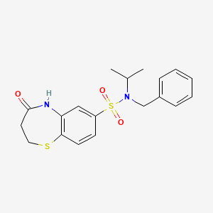 N-benzyl-4-oxo-N-(propan-2-yl)-2,3,4,5-tetrahydro-1,5-benzothiazepine-7-sulfonamide