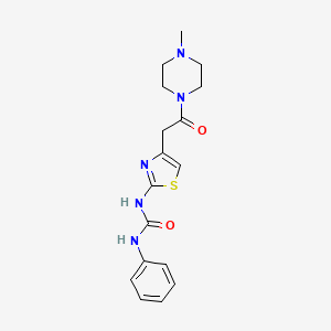 molecular formula C17H21N5O2S B11278429 1-(4-(2-(4-Methylpiperazin-1-yl)-2-oxoethyl)thiazol-2-yl)-3-phenylurea 