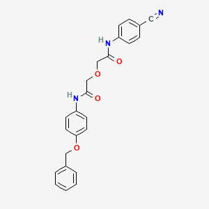 molecular formula C24H21N3O4 B11278437 2-(2-{[4-(benzyloxy)phenyl]amino}-2-oxoethoxy)-N-(4-cyanophenyl)acetamide 