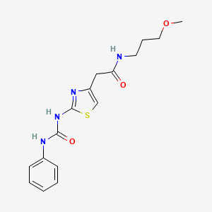 N-(3-methoxypropyl)-2-(2-(3-phenylureido)thiazol-4-yl)acetamide