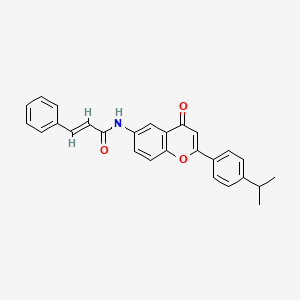 molecular formula C27H23NO3 B11278445 (2E)-N-{4-oxo-2-[4-(propan-2-yl)phenyl]-4H-chromen-6-yl}-3-phenylprop-2-enamide 