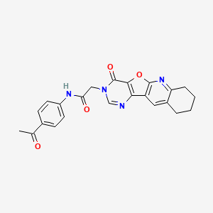 molecular formula C23H20N4O4 B11278457 N-(4-acetylphenyl)-2-(15-oxo-17-oxa-2,12,14-triazatetracyclo[8.7.0.03,8.011,16]heptadeca-1(10),2,8,11(16),12-pentaen-14-yl)acetamide 