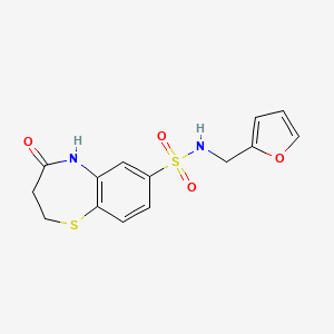 N-(furan-2-ylmethyl)-4-oxo-2,3,4,5-tetrahydro-1,5-benzothiazepine-7-sulfonamide