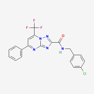 N-[(4-chlorophenyl)methyl]-5-phenyl-7-(trifluoromethyl)-[1,2,4]triazolo[1,5-a]pyrimidine-2-carboxamide