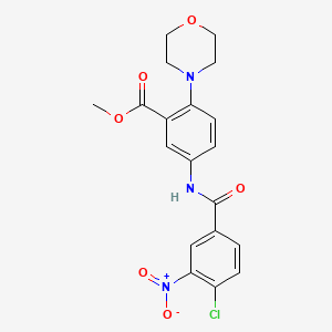 molecular formula C19H18ClN3O6 B11278499 Methyl 5-(4-chloro-3-nitrobenzamido)-2-(morpholin-4-YL)benzoate 