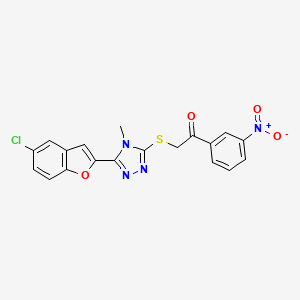 2-{[5-(5-chloro-1-benzofuran-2-yl)-4-methyl-4H-1,2,4-triazol-3-yl]sulfanyl}-1-(3-nitrophenyl)ethanone