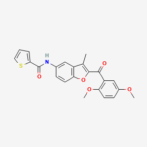 molecular formula C23H19NO5S B11278556 N-[2-(2,5-dimethoxybenzoyl)-3-methyl-1-benzofuran-5-yl]thiophene-2-carboxamide 