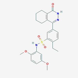 molecular formula C24H27N3O5S B11278574 N-(2,5-dimethoxyphenyl)-2-ethyl-5-(4-oxo-3,4,5,6,7,8-hexahydrophthalazin-1-yl)benzenesulfonamide 