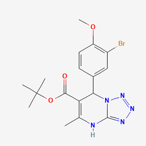 molecular formula C17H20BrN5O3 B11278583 Tert-butyl 7-(3-bromo-4-methoxyphenyl)-5-methyl-4,7-dihydrotetrazolo[1,5-a]pyrimidine-6-carboxylate 