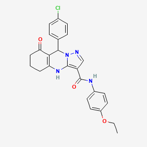 molecular formula C25H23ClN4O3 B11278589 9-(4-chlorophenyl)-N-(4-ethoxyphenyl)-8-oxo-4,5,6,7,8,9-hexahydropyrazolo[5,1-b]quinazoline-3-carboxamide 