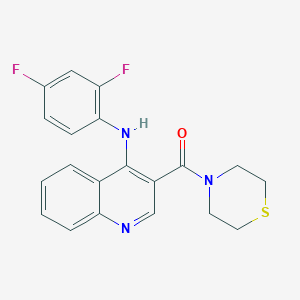 N-(2,4-Difluorophenyl)-3-(thiomorpholine-4-carbonyl)quinolin-4-amine