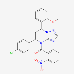 [5-(4-chlorophenyl)-7-(2-methoxyphenyl)-6,7-dihydro[1,2,4]triazolo[1,5-a]pyrimidin-4(5H)-yl](2-nitrophenyl)methanone