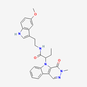 N-[2-(5-Methoxy-1H-indol-3-YL)ethyl]-2-{3-methyl-4-oxo-3H,4H,5H-pyridazino[4,5-B]indol-5-YL}butanamide