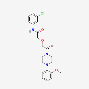 molecular formula C22H26ClN3O4 B11278665 N-(3-chloro-4-methylphenyl)-2-{2-[4-(2-methoxyphenyl)piperazin-1-yl]-2-oxoethoxy}acetamide 