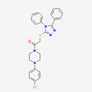 1-[4-(4-Chlorophenyl)piperazin-1-yl]-2-[(4,5-diphenyl-1,2,4-triazol-3-yl)sulfanyl]ethanone