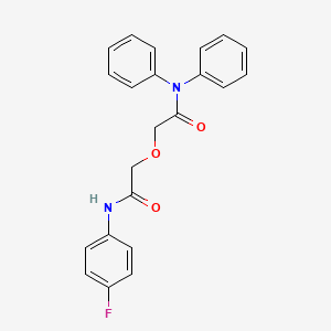 molecular formula C22H19FN2O3 B11278726 2-{2-[(4-fluorophenyl)amino]-2-oxoethoxy}-N,N-diphenylacetamide 