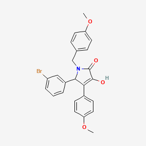 molecular formula C25H22BrNO4 B11278746 5-(3-bromophenyl)-3-hydroxy-1-(4-methoxybenzyl)-4-(4-methoxyphenyl)-1,5-dihydro-2H-pyrrol-2-one 