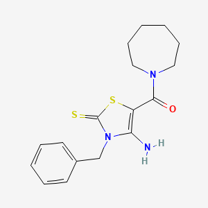 molecular formula C17H21N3OS2 B11278755 (4-Amino-3-benzyl-2-thioxo-2,3-dihydrothiazol-5-yl)(azepan-1-yl)methanone 