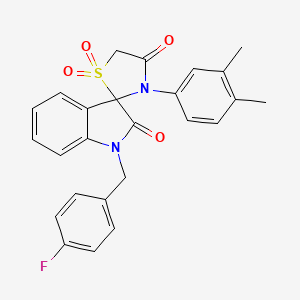 3'-(3,4-Dimethylphenyl)-1-[(4-fluorophenyl)methyl]-1,2-dihydrospiro[indole-3,2'-[1lambda6,3]thiazolidine]-1',1',2,4'-tetrone