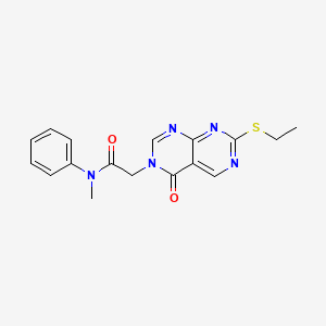 molecular formula C17H17N5O2S B11278768 2-[7-(ethylsulfanyl)-4-oxopyrimido[4,5-d]pyrimidin-3(4H)-yl]-N-methyl-N-phenylacetamide 