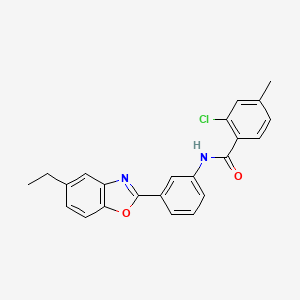 molecular formula C23H19ClN2O2 B11278784 2-chloro-N-[3-(5-ethyl-1,3-benzoxazol-2-yl)phenyl]-4-methylbenzamide 