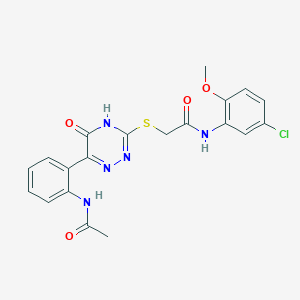 N-(5-Chloro-2-methoxyphenyl)-2-{[6-(2-acetamidophenyl)-5-oxo-4,5-dihydro-1,2,4-triazin-3-YL]sulfanyl}acetamide