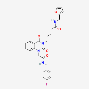 5-(1-(2-((4-fluorobenzyl)amino)-2-oxoethyl)-2,4-dioxo-1,2-dihydroquinazolin-3(4H)-yl)-N-(furan-2-ylmethyl)pentanamide