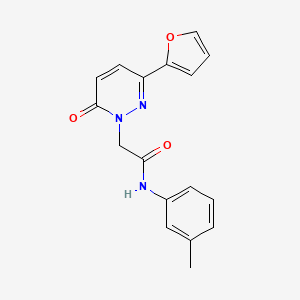 molecular formula C17H15N3O3 B11278805 2-(3-(furan-2-yl)-6-oxopyridazin-1(6H)-yl)-N-(m-tolyl)acetamide 