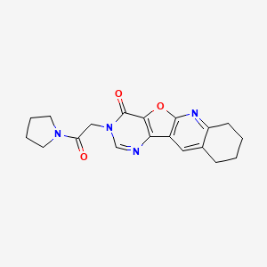 molecular formula C19H20N4O3 B11278813 14-(2-oxo-2-pyrrolidin-1-ylethyl)-17-oxa-2,12,14-triazatetracyclo[8.7.0.03,8.011,16]heptadeca-1(10),2,8,11(16),12-pentaen-15-one 