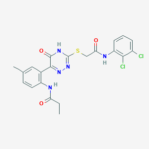 N-{2-[3-({[(2,3-Dichlorophenyl)carbamoyl]methyl}sulfanyl)-5-oxo-4,5-dihydro-1,2,4-triazin-6-YL]-4-methylphenyl}propanamide