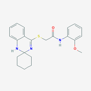 N-(2-Methoxyphenyl)-2-{1'H-spiro[cyclohexane-1,2'-quinazoline]sulfanyl}acetamide