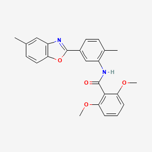 2,6-dimethoxy-N-[2-methyl-5-(5-methyl-1,3-benzoxazol-2-yl)phenyl]benzamide