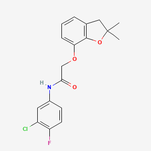 N-(3-chloro-4-fluorophenyl)-2-[(2,2-dimethyl-2,3-dihydro-1-benzofuran-7-yl)oxy]acetamide