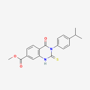 molecular formula C19H18N2O3S B11278909 Methyl 3-(4-isopropylphenyl)-4-oxo-2-thioxo-1,2,3,4-tetrahydroquinazoline-7-carboxylate 