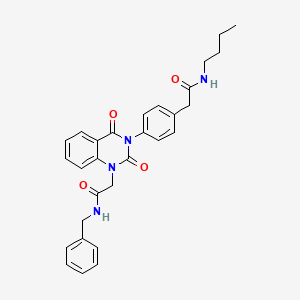 N-benzyl-2-(3-(4-(2-(butylamino)-2-oxoethyl)phenyl)-2,4-dioxo-3,4-dihydroquinazolin-1(2H)-yl)acetamide