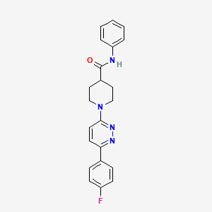 molecular formula C22H21FN4O B11278925 1-[6-(4-fluorophenyl)pyridazin-3-yl]-N-phenylpiperidine-4-carboxamide 