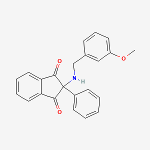 molecular formula C23H19NO3 B11278955 2-[(3-methoxybenzyl)amino]-2-phenyl-1H-indene-1,3(2H)-dione 