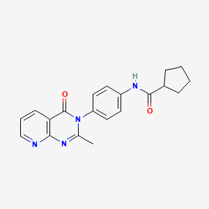 N-(4-(2-methyl-4-oxopyrido[2,3-d]pyrimidin-3(4H)-yl)phenyl)cyclopentanecarboxamide