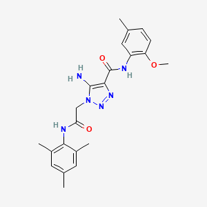 molecular formula C22H26N6O3 B11278970 5-amino-N-(2-methoxy-5-methylphenyl)-1-{2-oxo-2-[(2,4,6-trimethylphenyl)amino]ethyl}-1H-1,2,3-triazole-4-carboxamide 