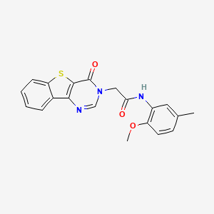 molecular formula C20H17N3O3S B11278988 N-(2-methoxy-5-methylphenyl)-2-(4-oxo[1]benzothieno[3,2-d]pyrimidin-3(4H)-yl)acetamide 